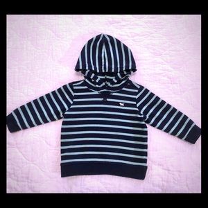 Striped hooded sweatshirt